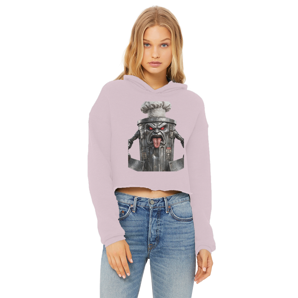 ANGRY CAN MAN 3.0 Ladies Cropped Raw Edge Hoodie