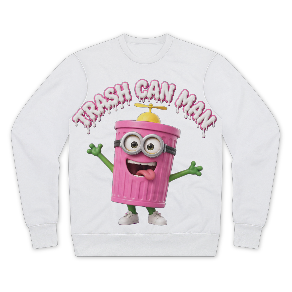 TRASH CAN MAN Premium Cut and Sew Sublimation Unisex Sweatshirt