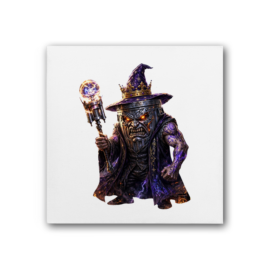 angry can man Premium Stretched Canvas
