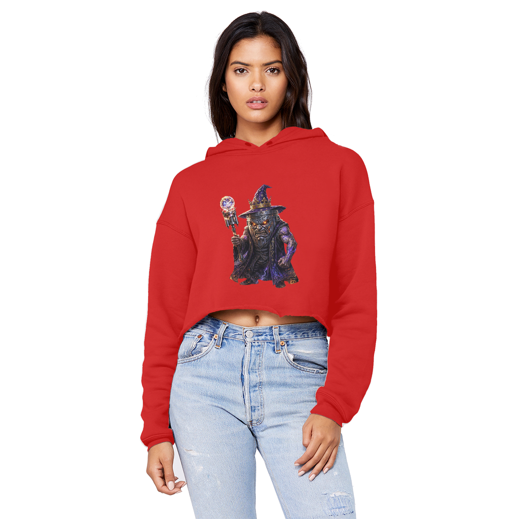 angry can man Cropped Raw Edge Boyfriend Hoodie