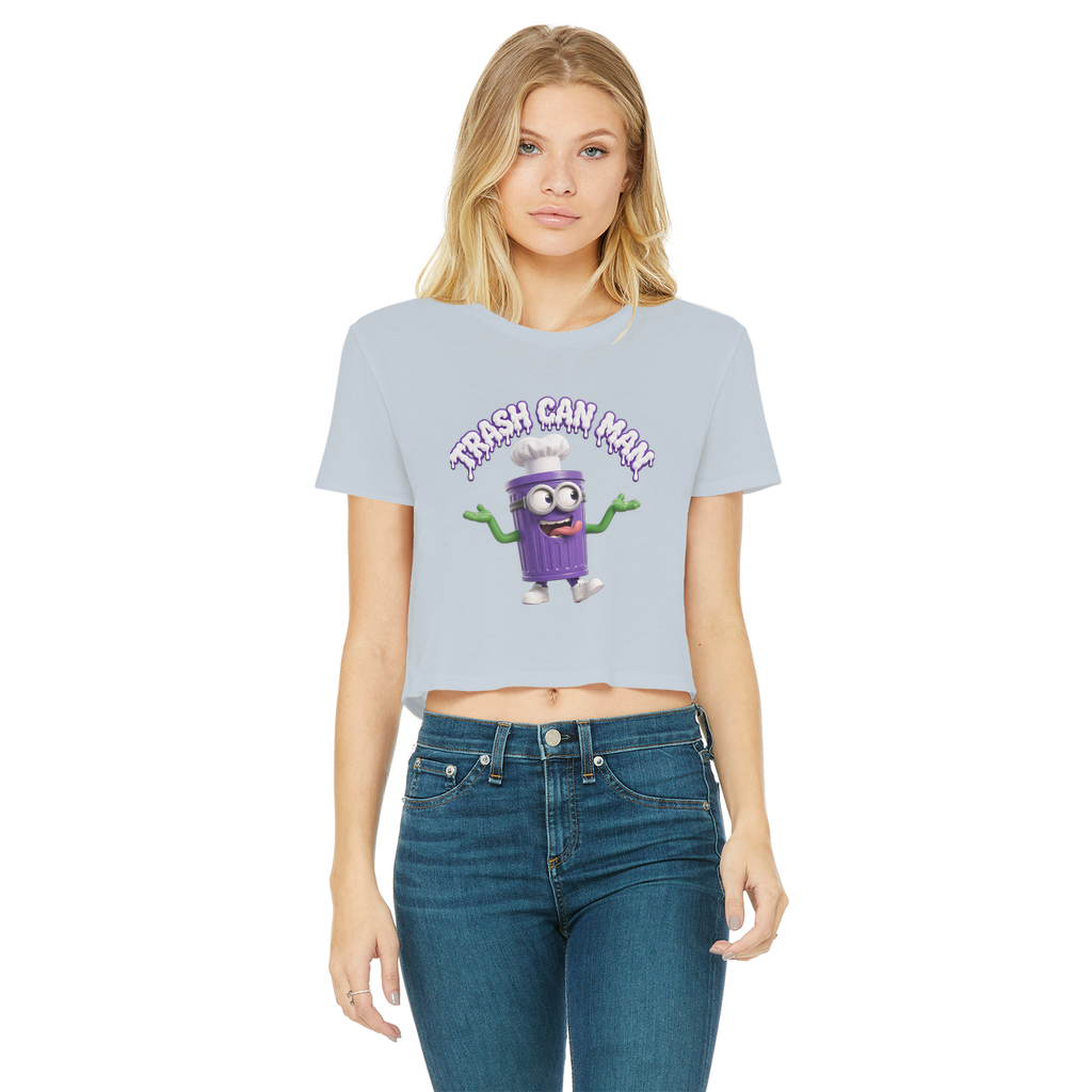 TRASH CAN MAN Classic Women's Cropped Raw Edge T-Shirt