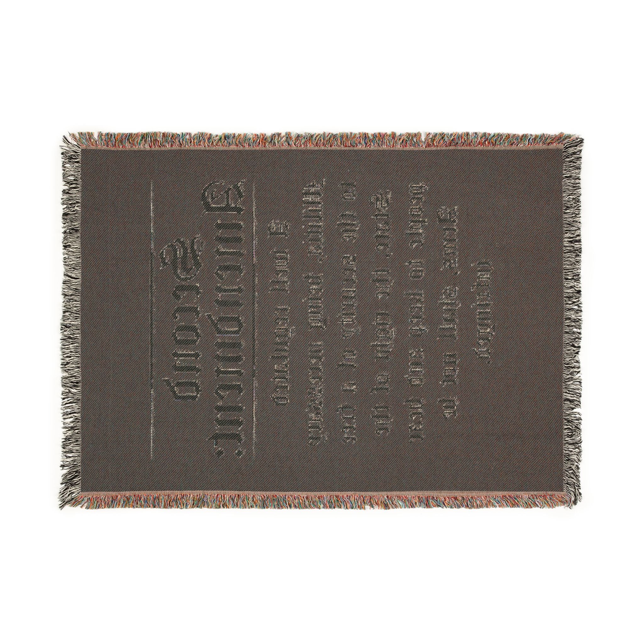Second Amendment Woven Blanket — Rustic Constitution Quote Throw