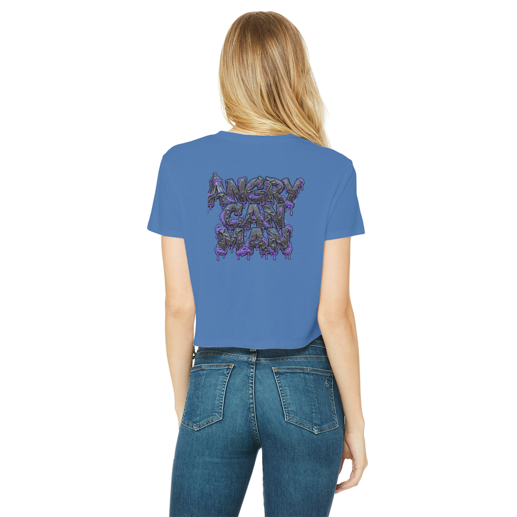ANGRY CAN MAN 3.0 Classic Women's Cropped Raw Edge T-Shirt