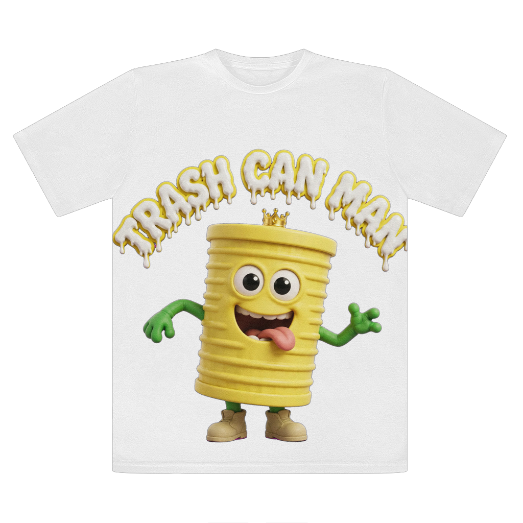 TRASH CAN MAN Premium Cut and Sew Sublimation Unisex T-Shirt