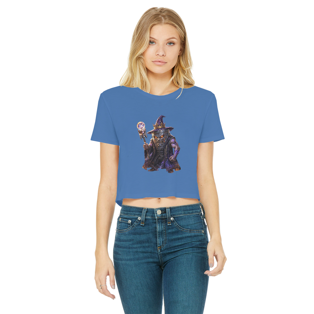 angry can man Classic Women's Cropped Raw Edge T-Shirt