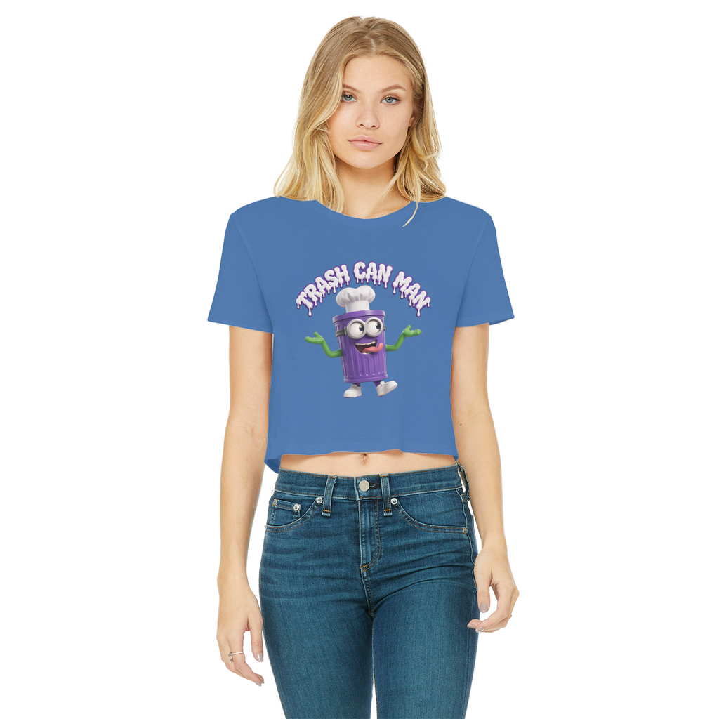 TRASH CAN MAN Classic Women's Cropped Raw Edge T-Shirt