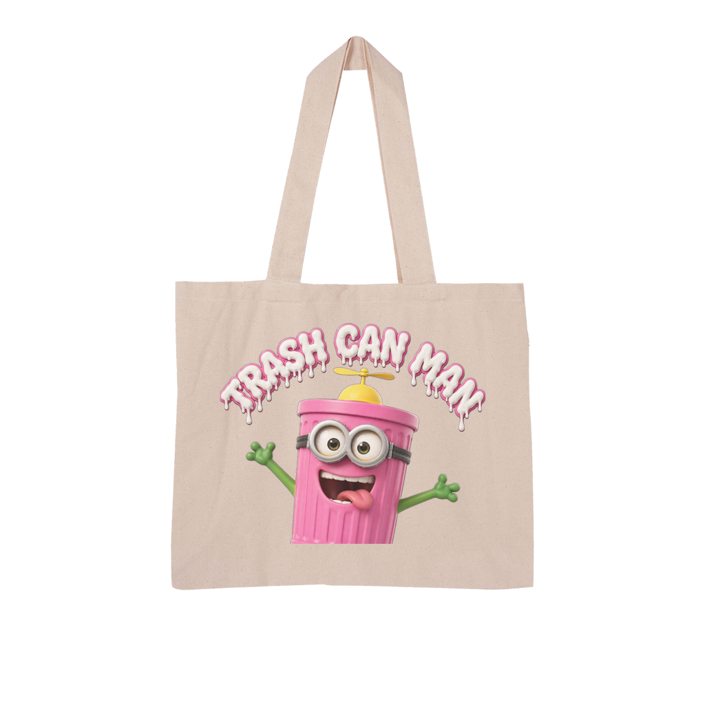 TRASH CAN MAN Large Organic Tote Bag