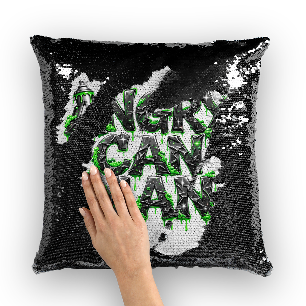 ANGRY CAN MAN 2.0 Sequin Cushion Cover