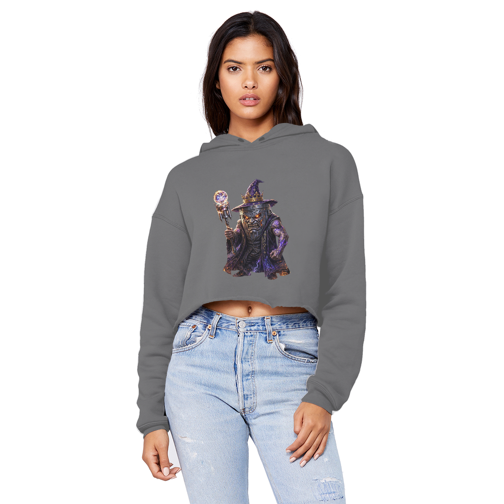 angry can man Cropped Raw Edge Boyfriend Hoodie