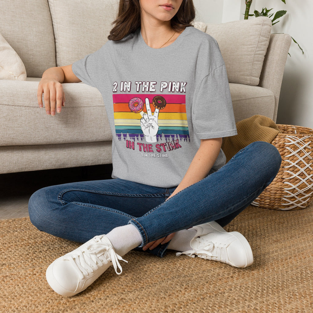 2 In The Pink Donut Peace Sign T‑Shirt — Retro Rainbow Dessert Graphic Tee