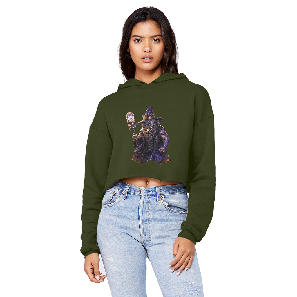 angry can man Cropped Raw Edge Boyfriend Hoodie