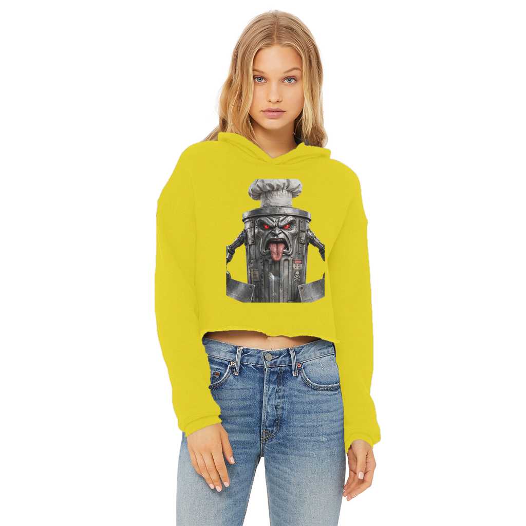 ANGRY CAN MAN 3.0 Ladies Cropped Raw Edge Hoodie