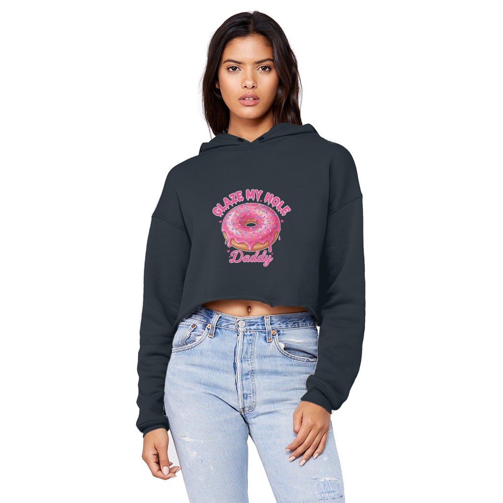 AOC Cropped Raw Edge Boyfriend Hoodie