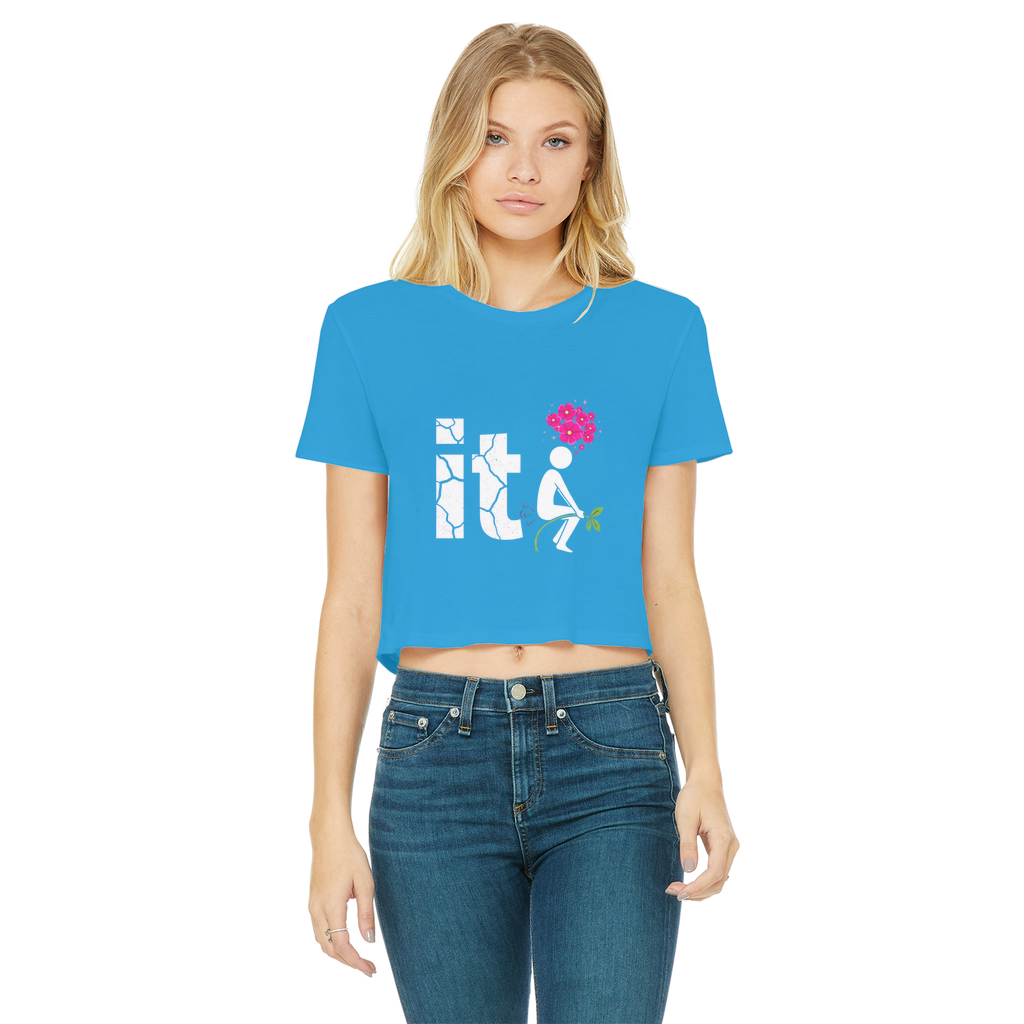 SARCASM 105 Classic Women's Cropped Raw Edge T-Shirt