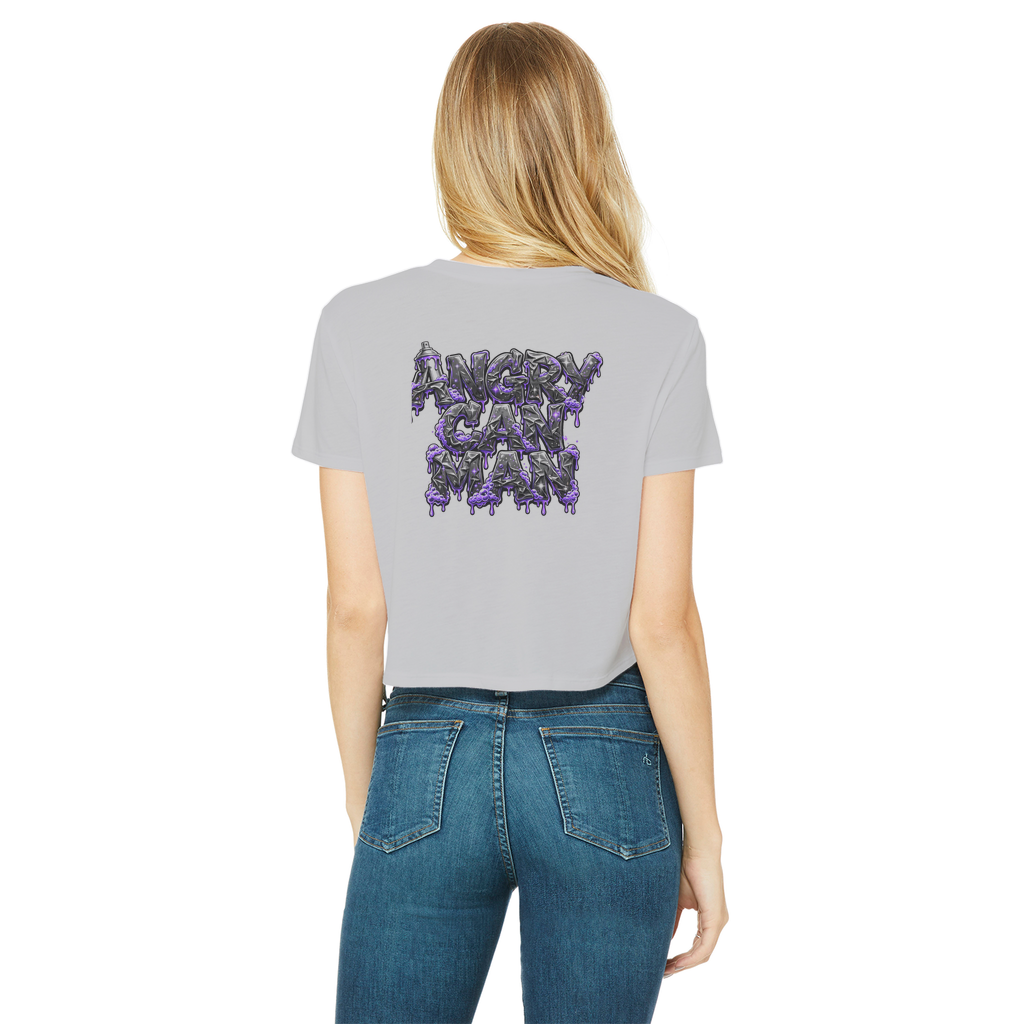 ANGRY CAN MAN 3.0 Classic Women's Cropped Raw Edge T-Shirt