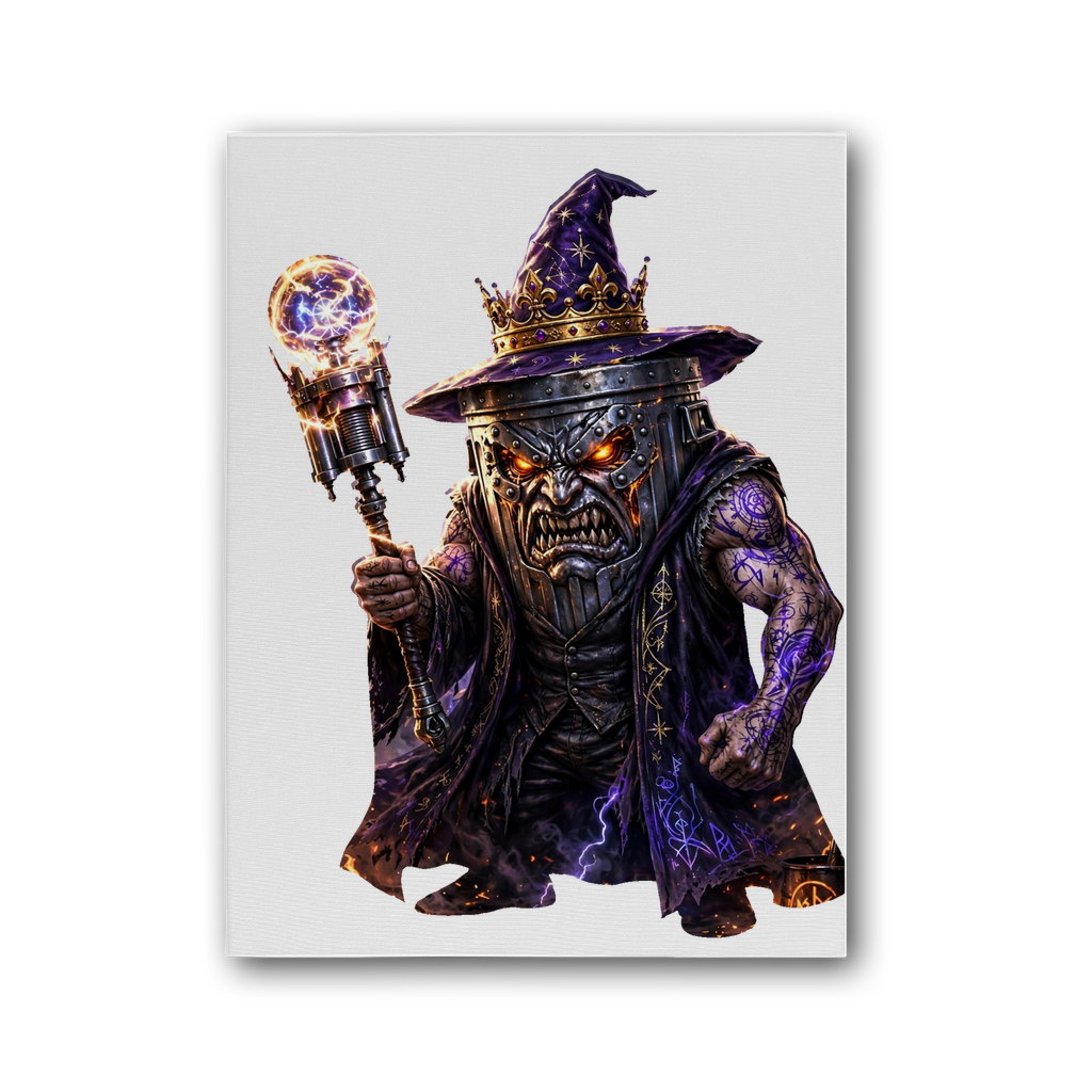 angry can man Premium Stretched Canvas