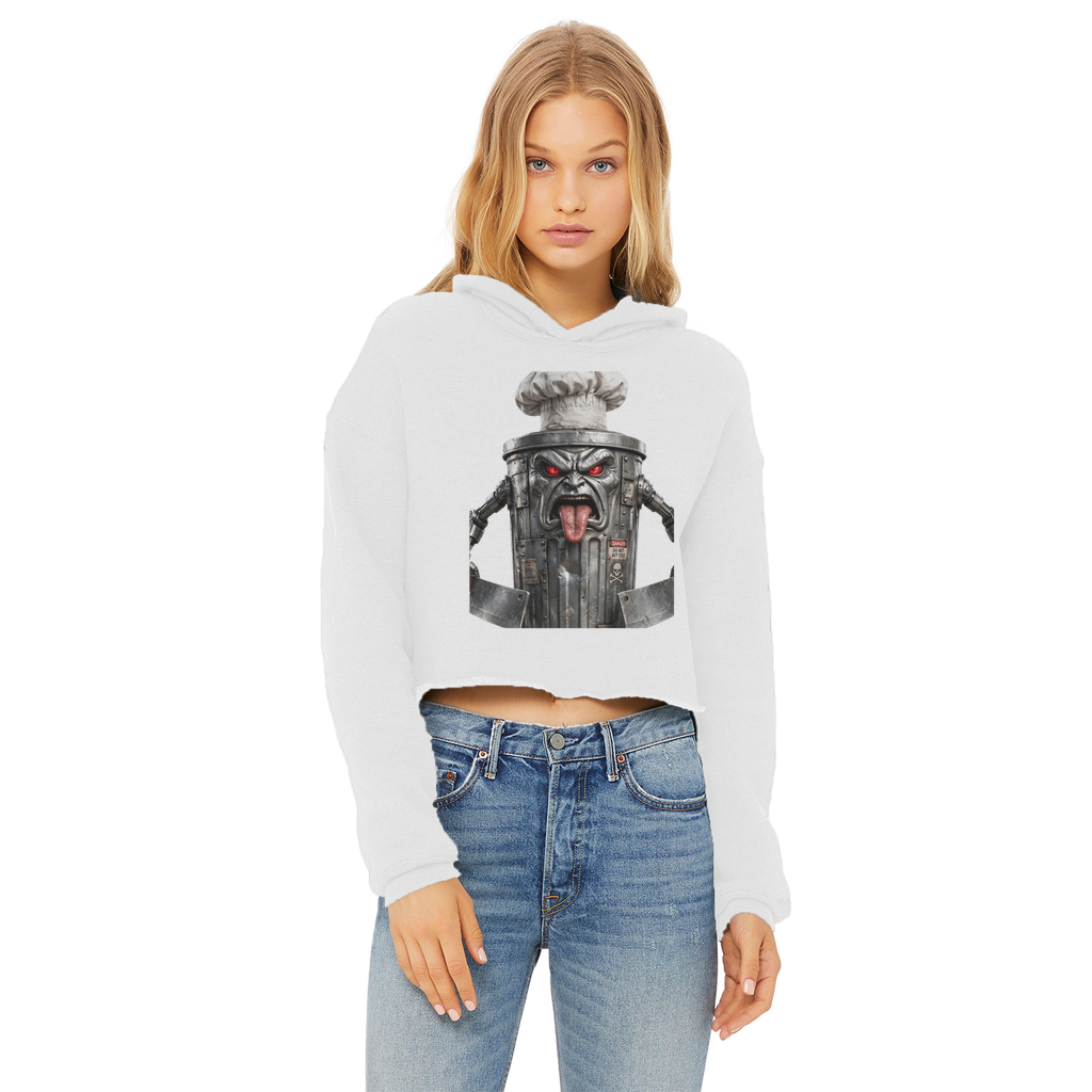 ANGRY CAN MAN 3.0 Ladies Cropped Raw Edge Hoodie