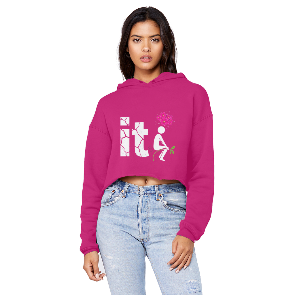 SARCASM 105 Cropped Raw Edge Boyfriend Hoodie
