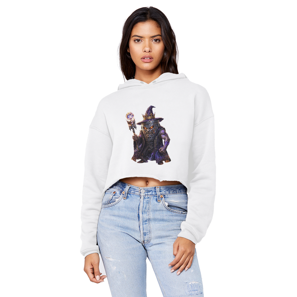 angry can man Cropped Raw Edge Boyfriend Hoodie