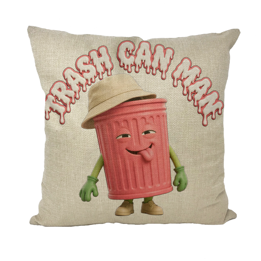 TRASH CAN MAN Throw Pillow with Insert