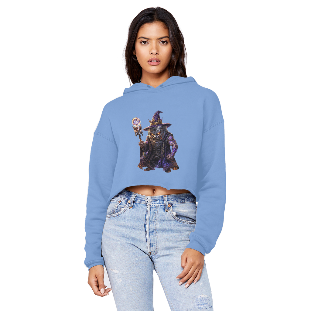 angry can man Cropped Raw Edge Boyfriend Hoodie