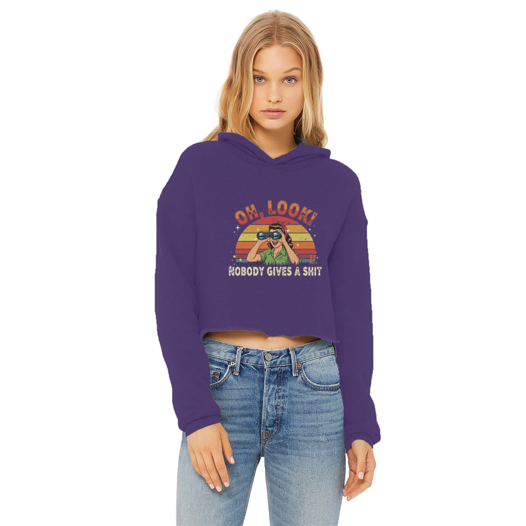 SARCASM 105 Ladies Cropped Raw Edge Hoodie
