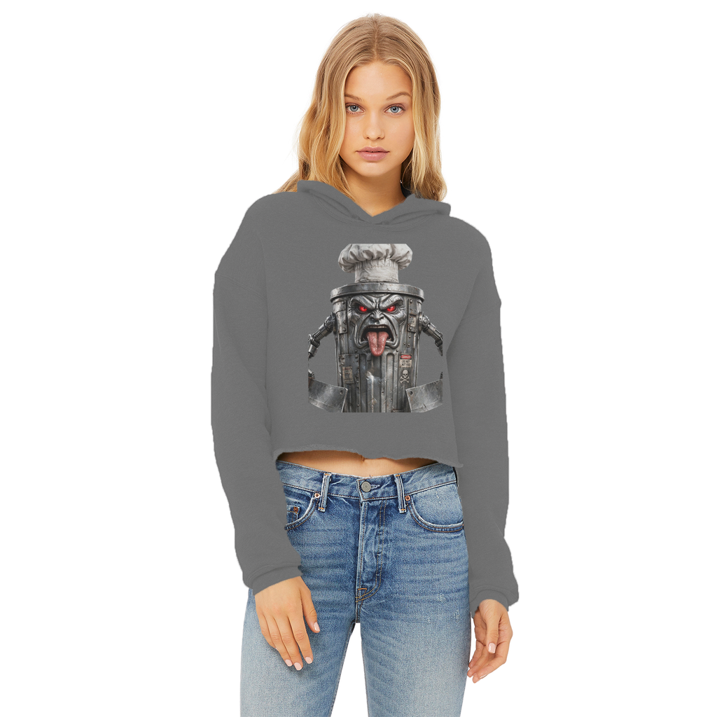 ANGRY CAN MAN 3.0 Ladies Cropped Raw Edge Hoodie
