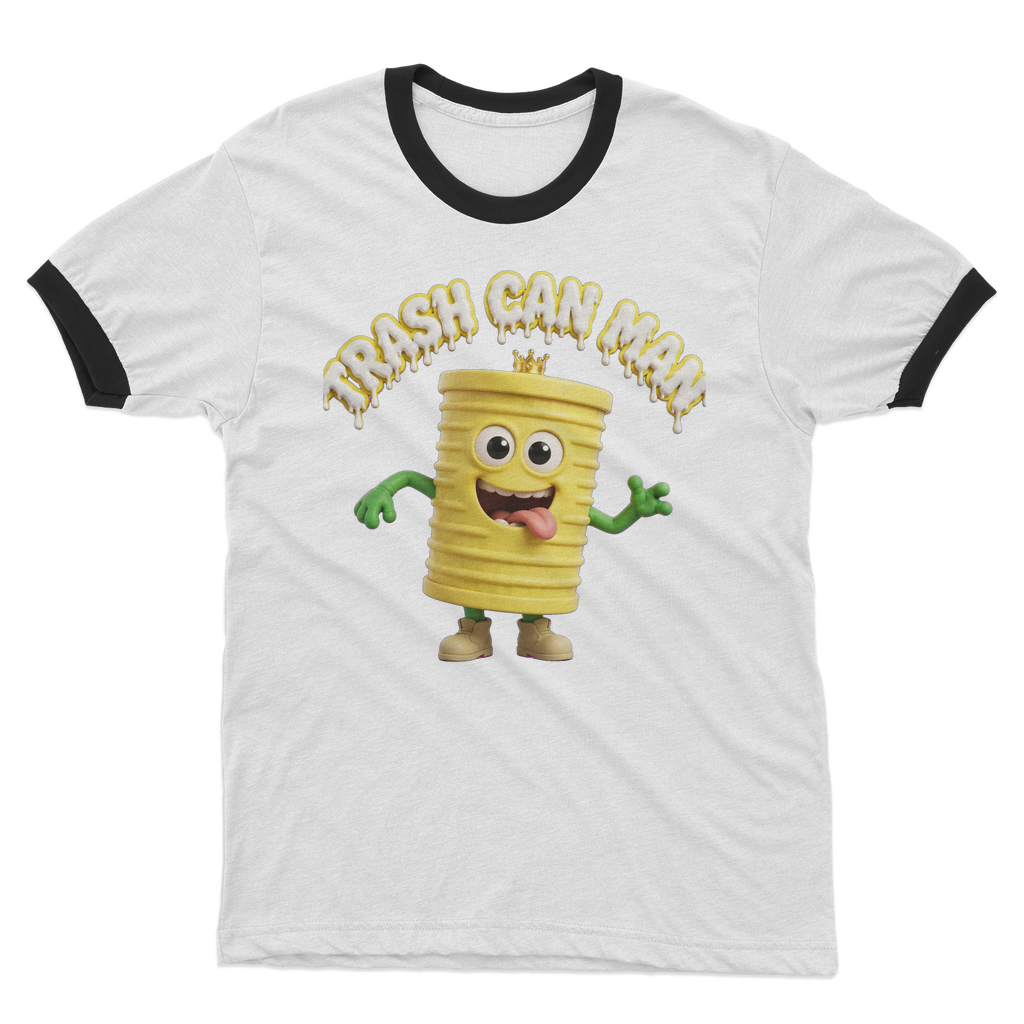 TRASH CAN MAN Adult Ringer T-Shirt