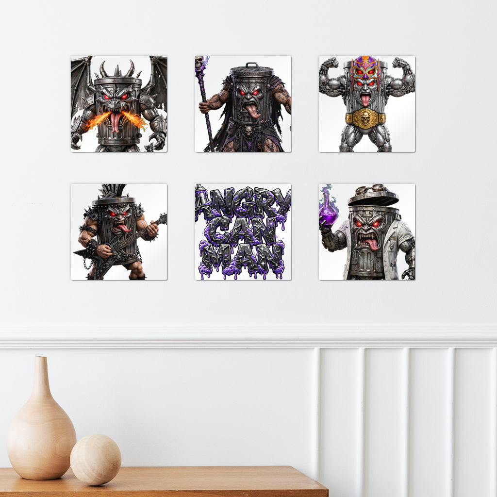 ANGRY CAN MAN 3.0 Square Wall Tiles Set of 6