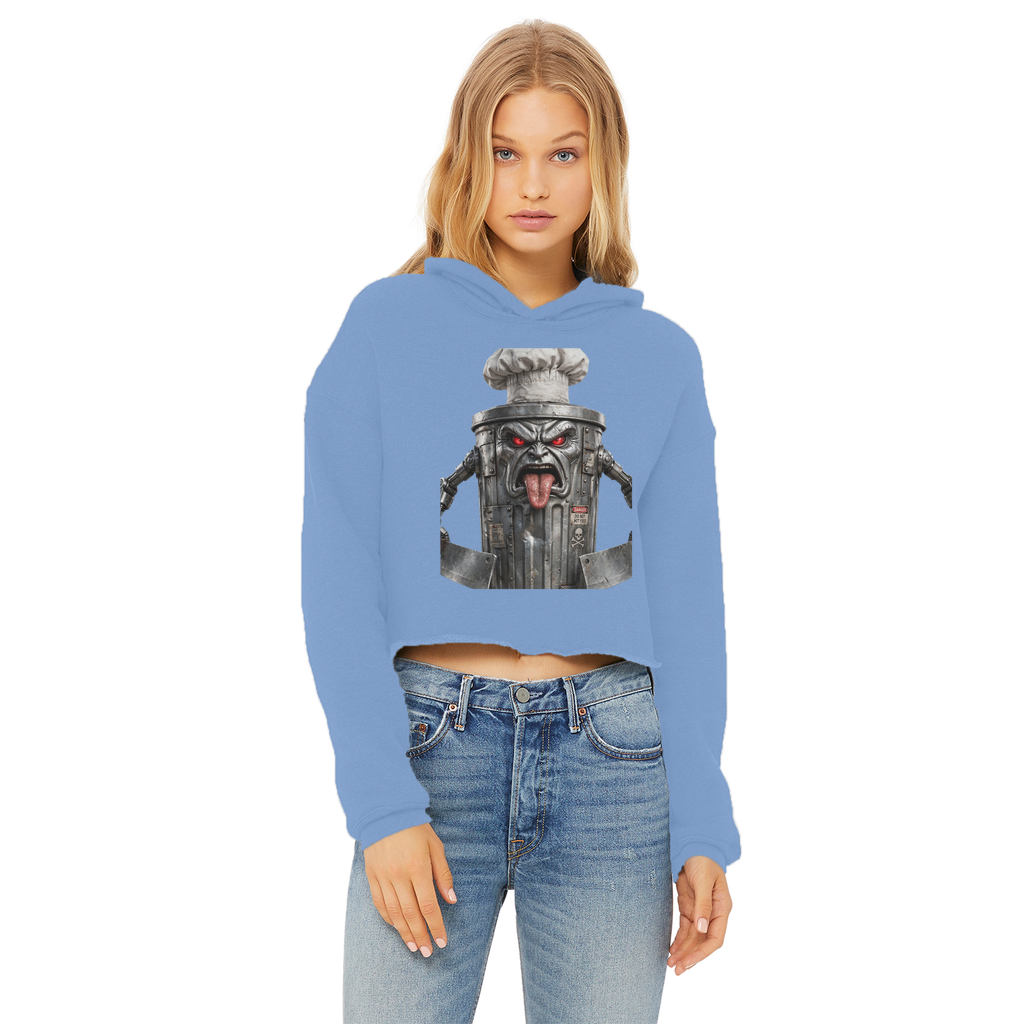 ANGRY CAN MAN 3.0 Ladies Cropped Raw Edge Hoodie