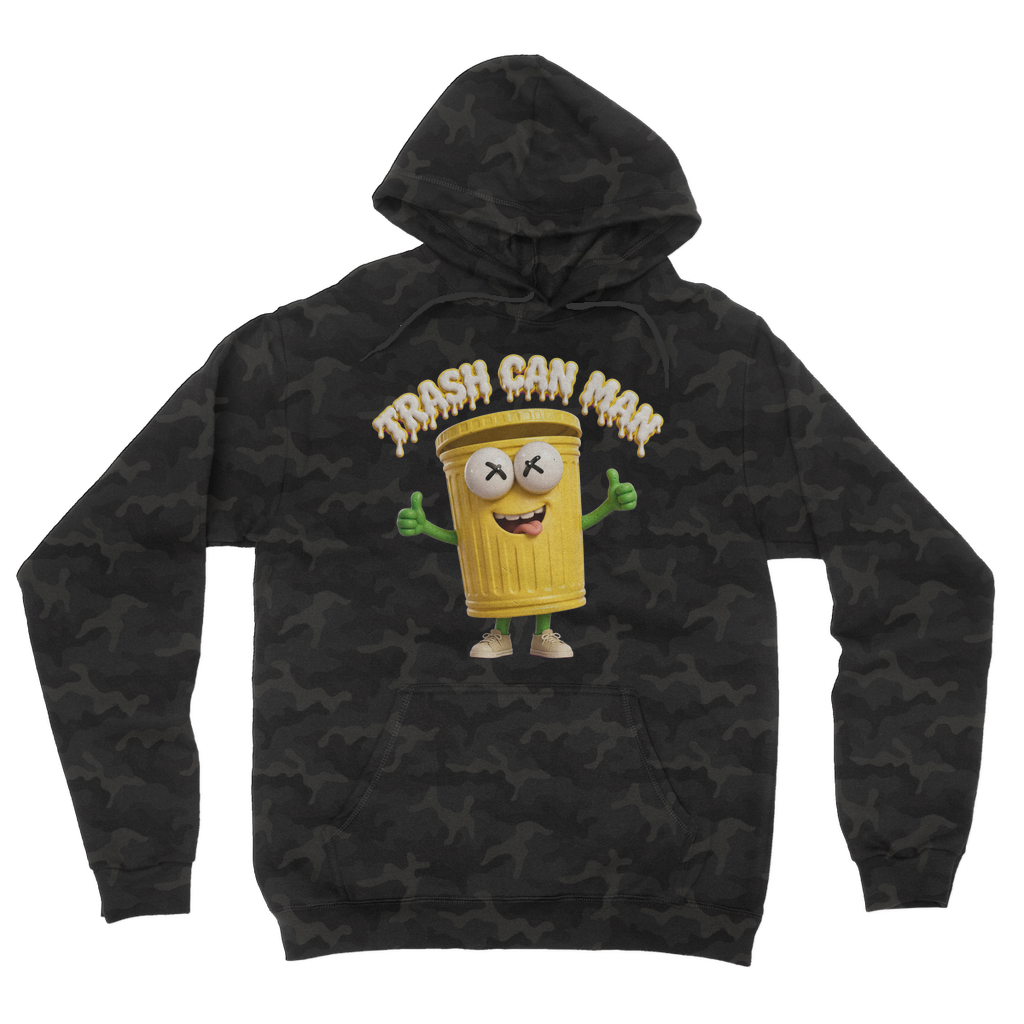 TRASH CAN MAN Camouflage Adult Hoodie