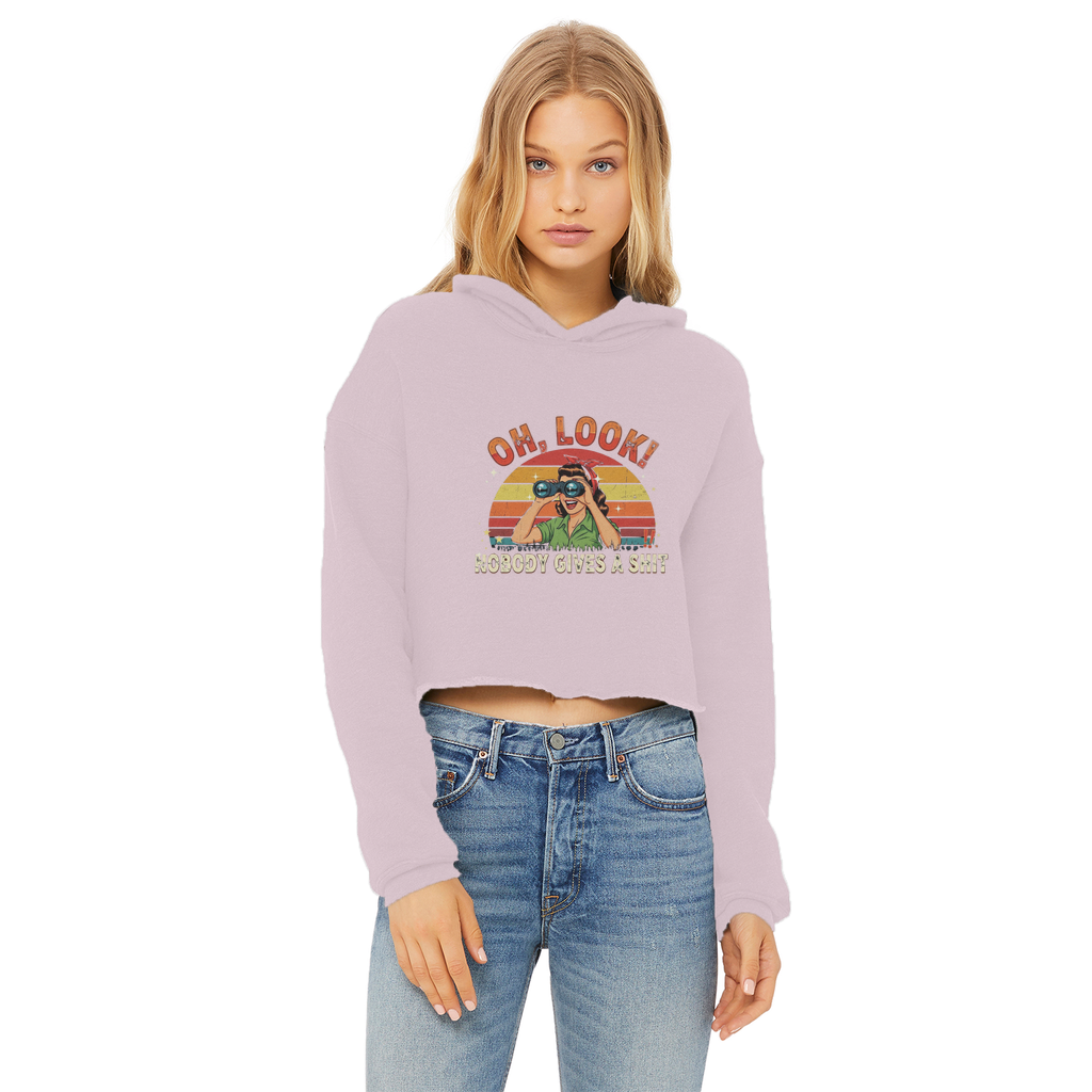 SARCASM 105 Ladies Cropped Raw Edge Hoodie