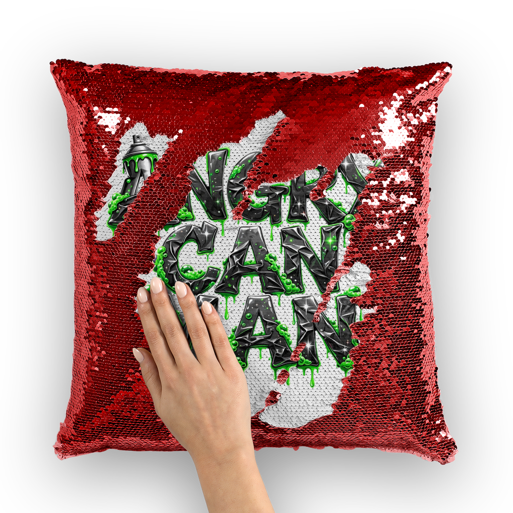ANGRY CAN MAN 2.0 Sequin Cushion Cover