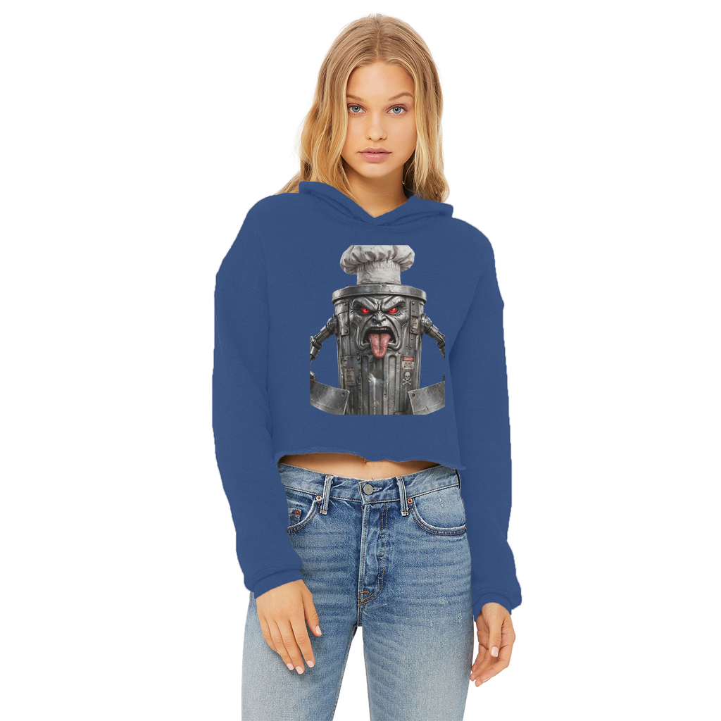 ANGRY CAN MAN 3.0 Ladies Cropped Raw Edge Hoodie