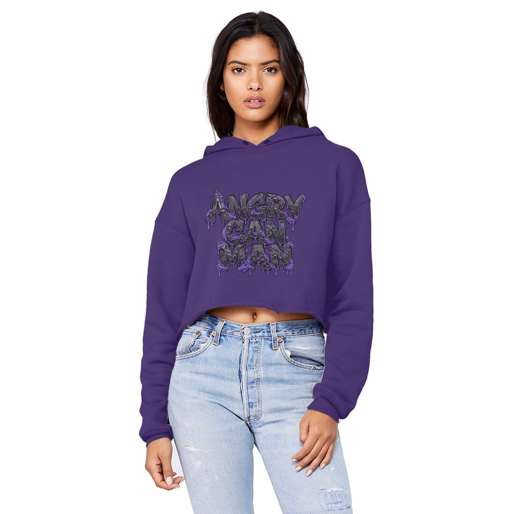 ANGRY CAN MAN 3.0 Cropped Raw Edge Boyfriend Hoodie