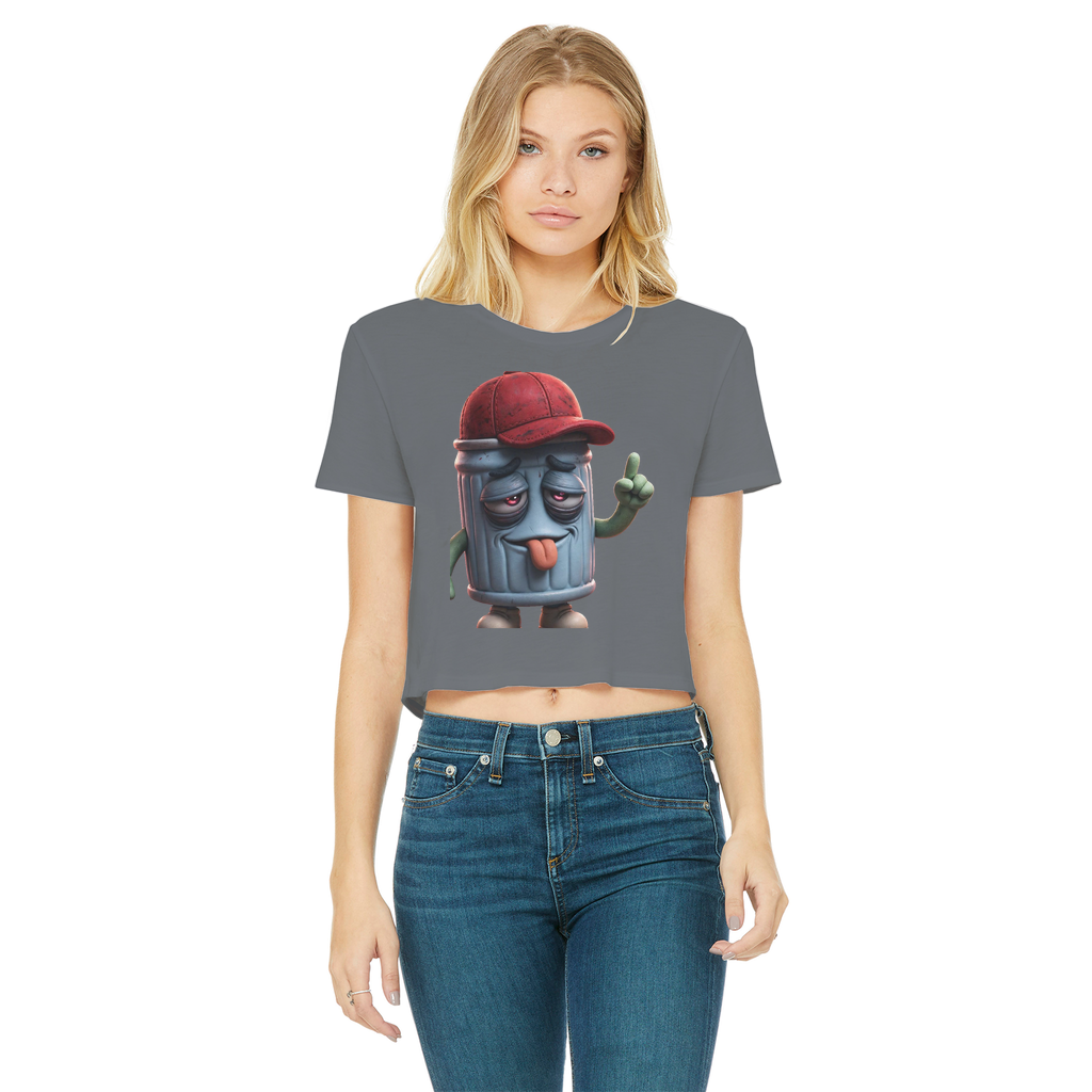 ANGRY CAN MAN 3.0 Classic Women's Cropped Raw Edge T-Shirt