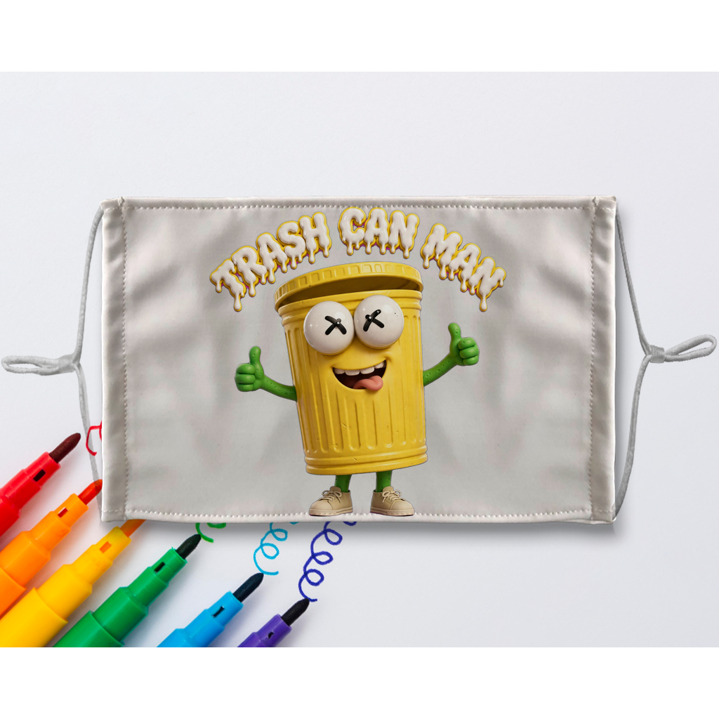 TRASH CAN MAN Sublimation Colouring Face Mask