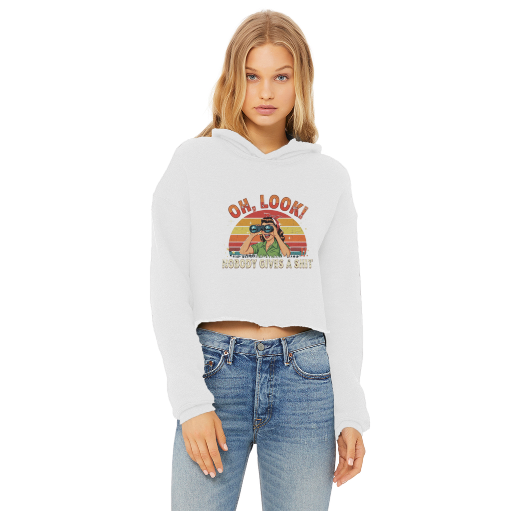 SARCASM 105 Ladies Cropped Raw Edge Hoodie