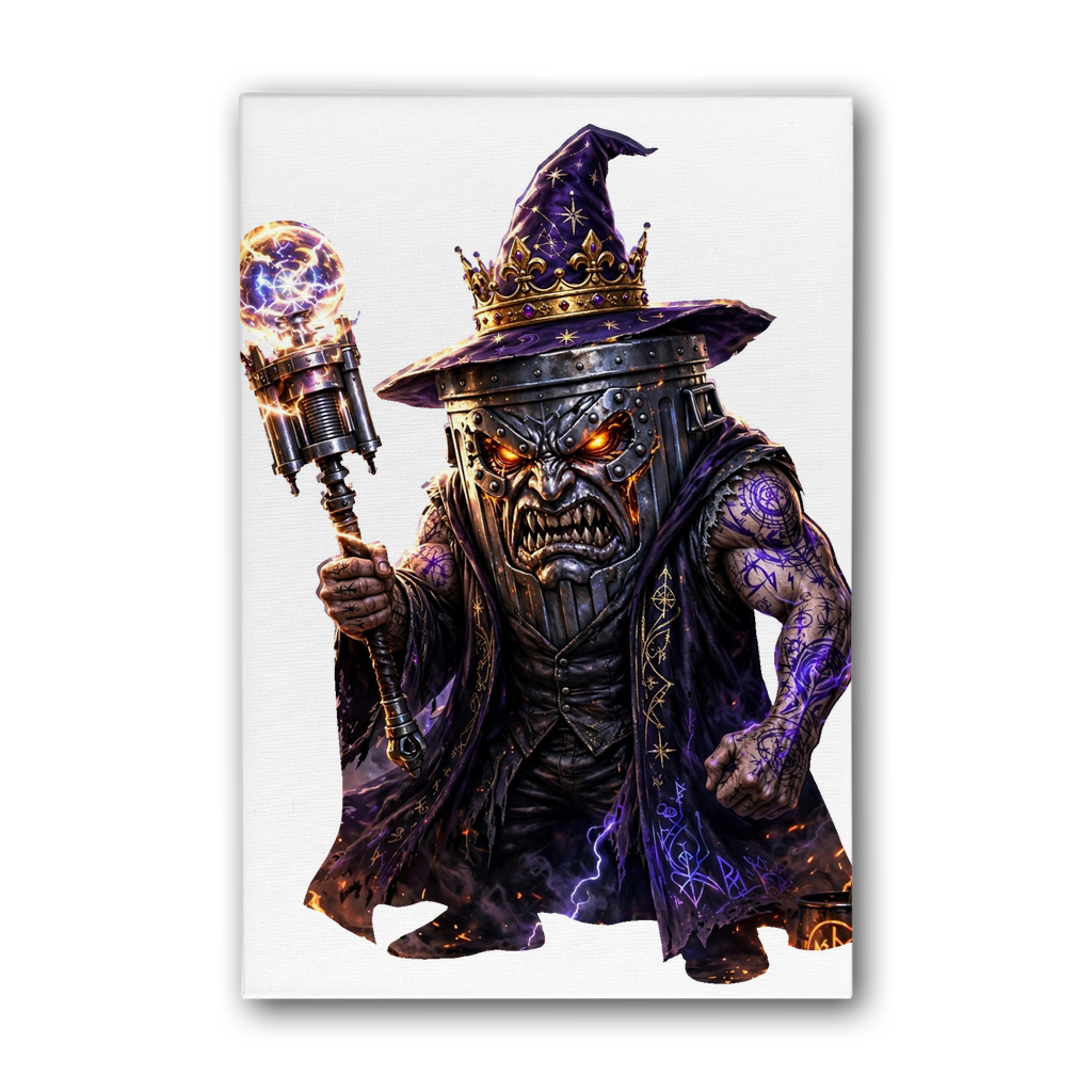 angry can man Premium Stretched Canvas