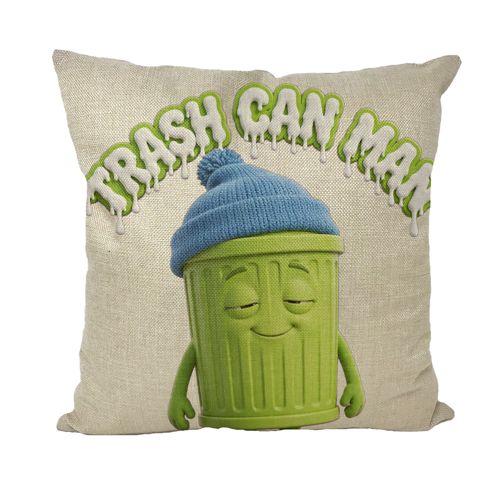 TRASH CAN MAN Throw Pillows