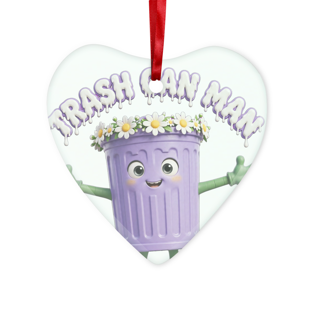 TRASH CAN MAN Glass Hanging Ornament