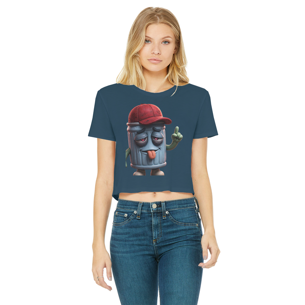 ANGRY CAN MAN 3.0 Classic Women's Cropped Raw Edge T-Shirt