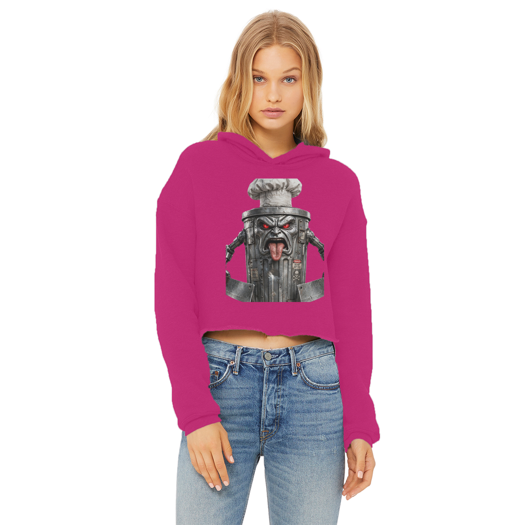 ANGRY CAN MAN 3.0 Ladies Cropped Raw Edge Hoodie
