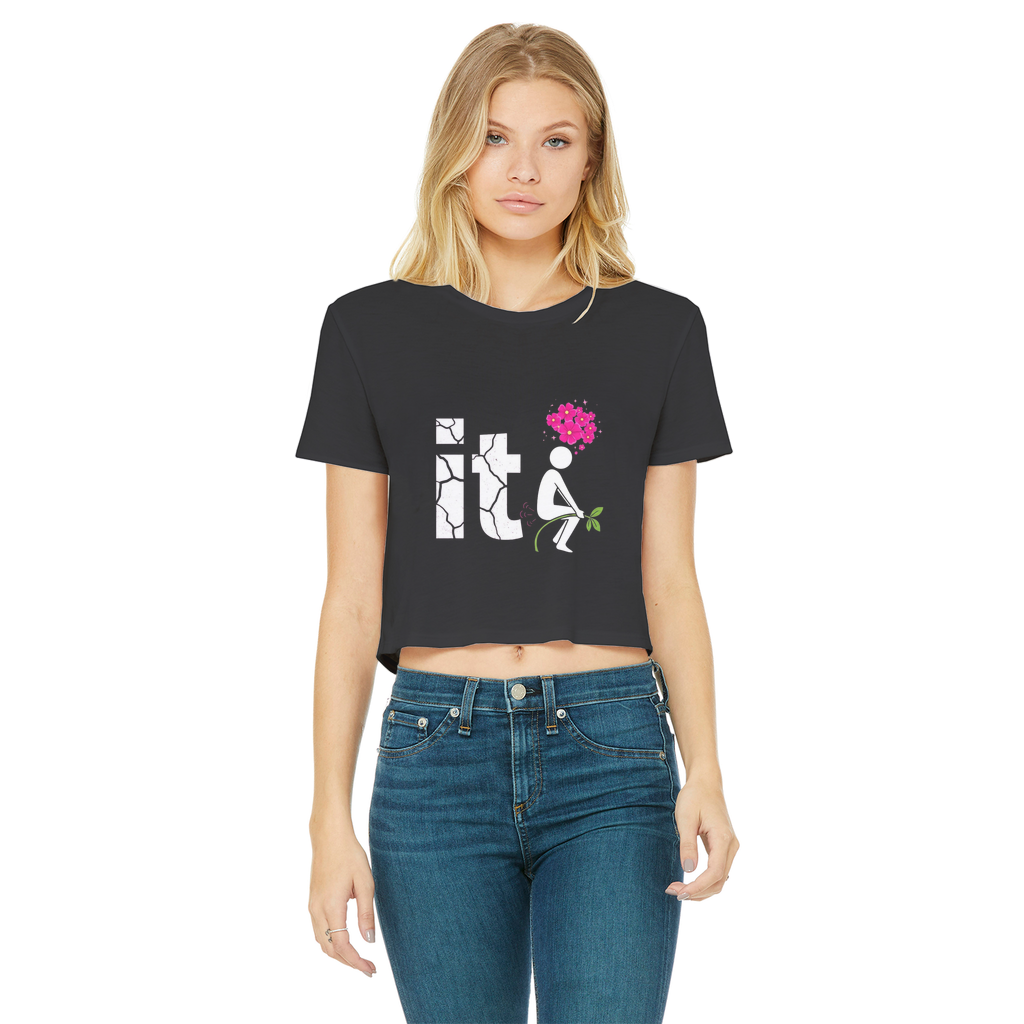 SARCASM 105 Classic Women's Cropped Raw Edge T-Shirt