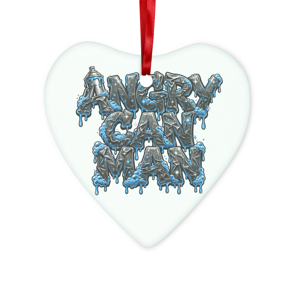ANGRY CAN MAN 2.0 Glass Hanging Ornament