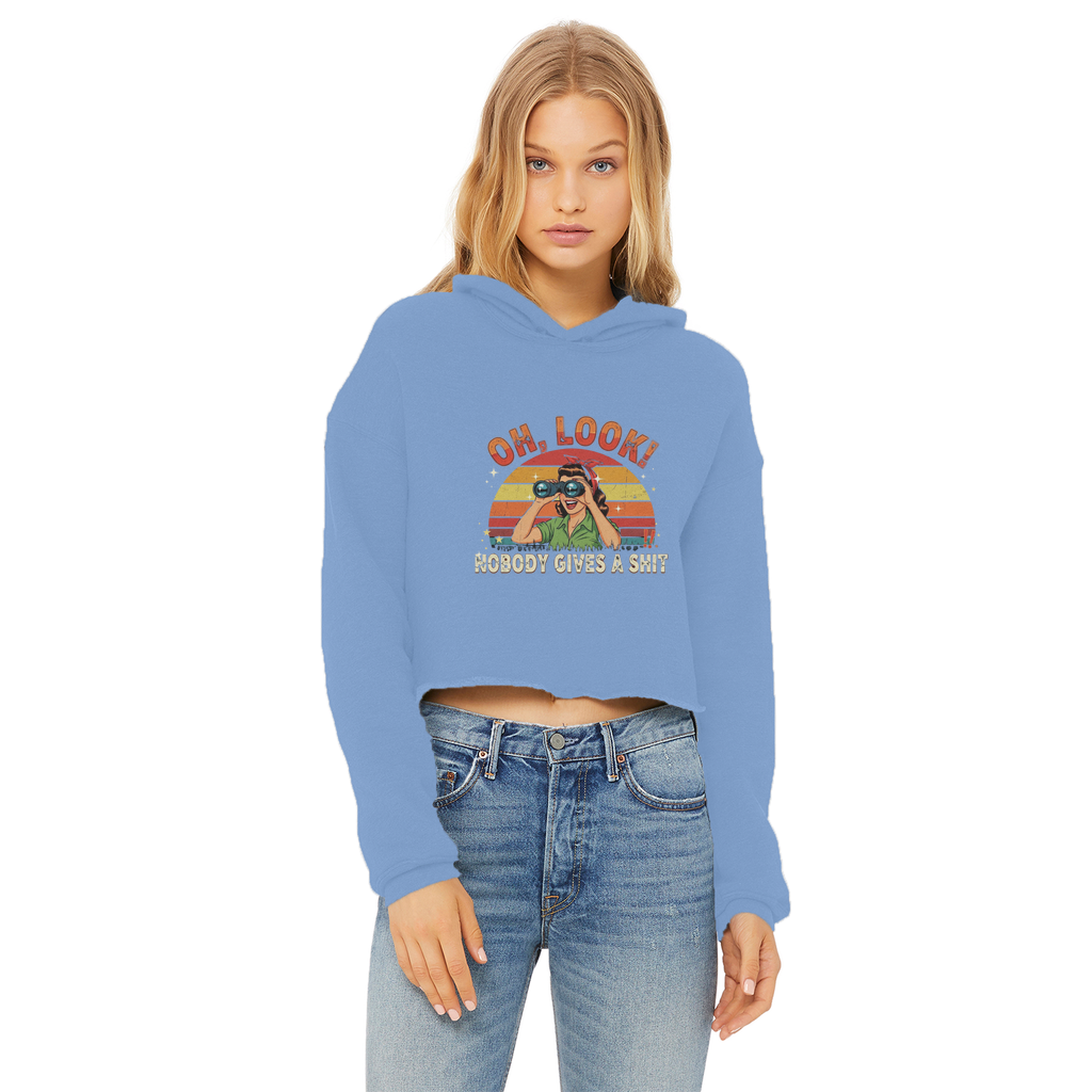 SARCASM 105 Ladies Cropped Raw Edge Hoodie