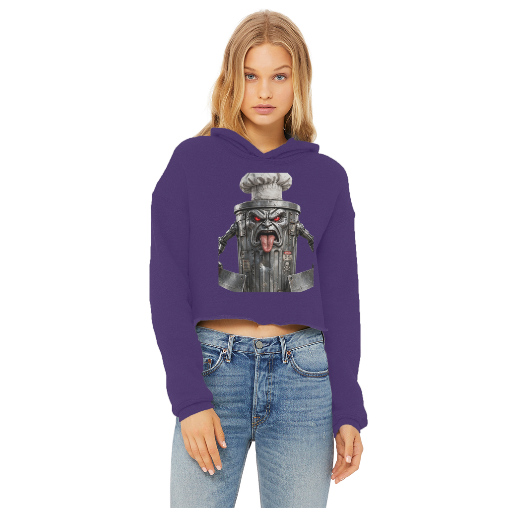 ANGRY CAN MAN 3.0 Ladies Cropped Raw Edge Hoodie