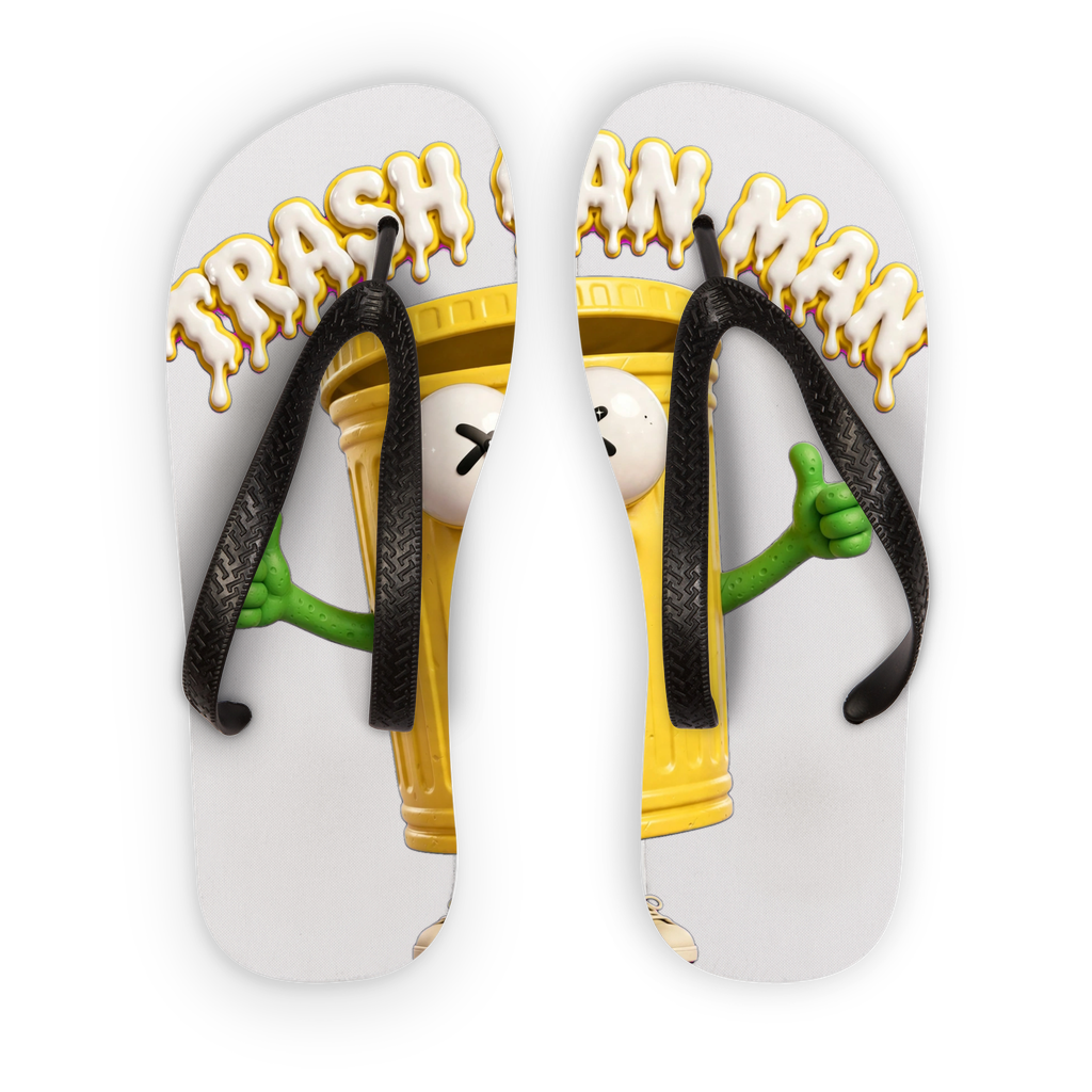 TRASH CAN MAN Kids Flip Flops