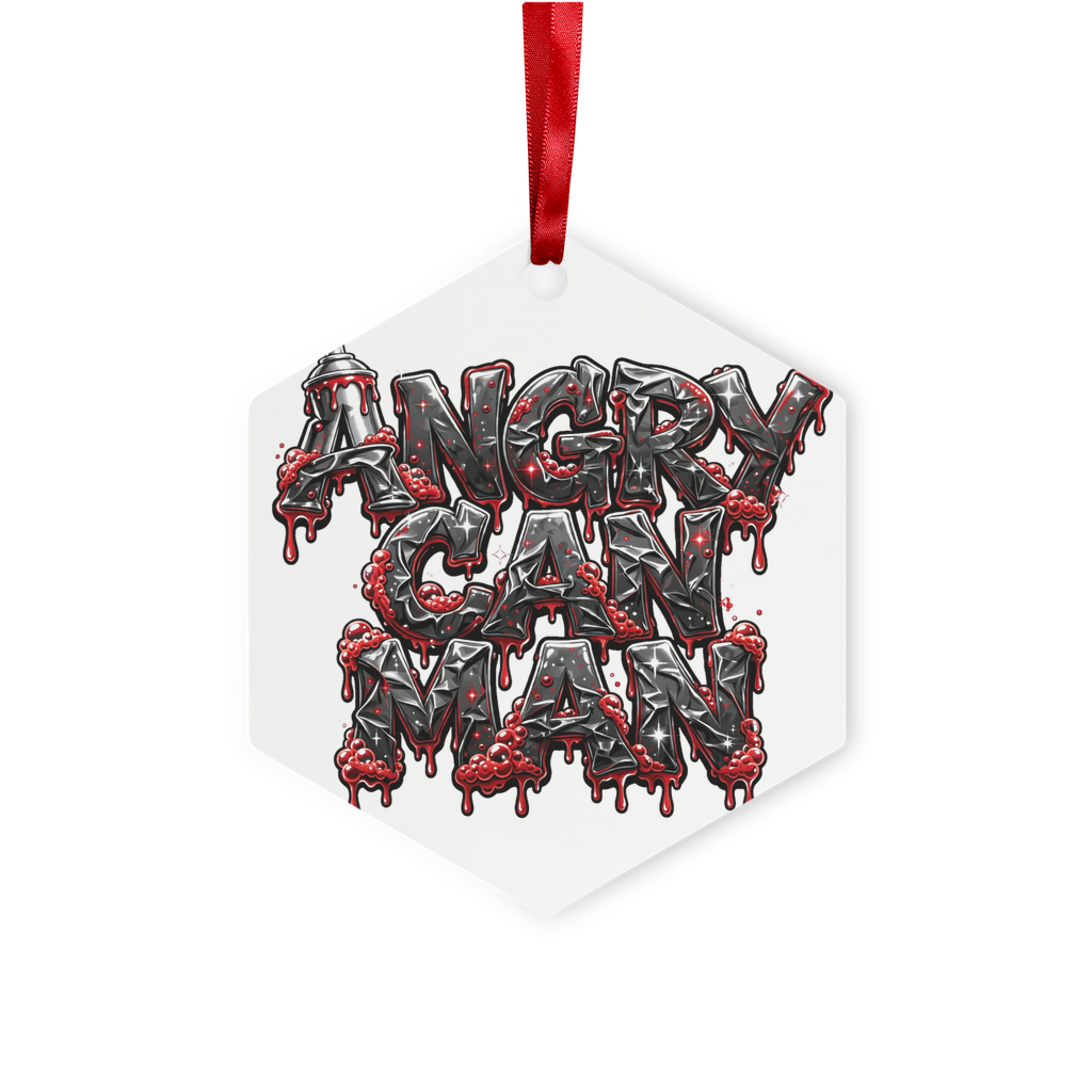 ANGRY CAN MAN 2.0 Metal Hanging Ornament