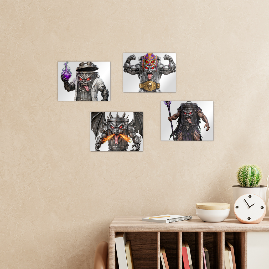 ANGRY CAN MAN 3.0 Rectangle Wall Tiles Set of 4
